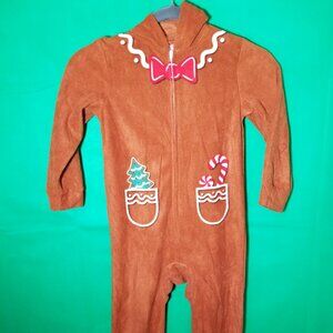 AME One Piece Gingerbread Girl XS Size 4/5 Christmas Hoodie Pajamas Soft Holiday